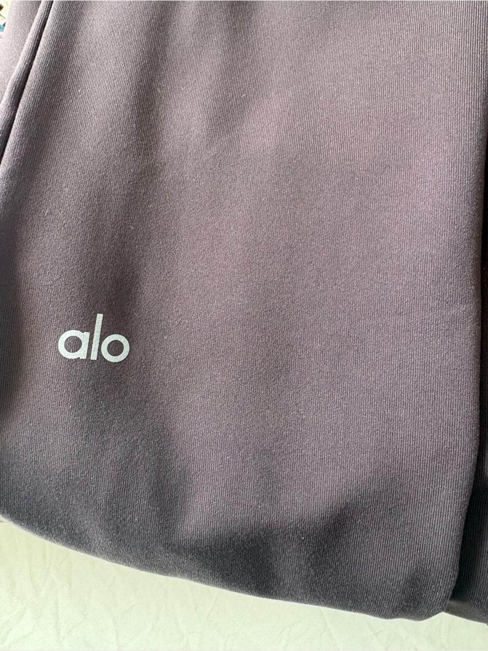 ALO Yoga Dark Gray Leggings with White Logo